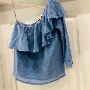One shoulder ruffle top